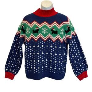 99 Jane Street Scottish Terrier Puppy Dogs Fair Isle Christmas Sweater Size M